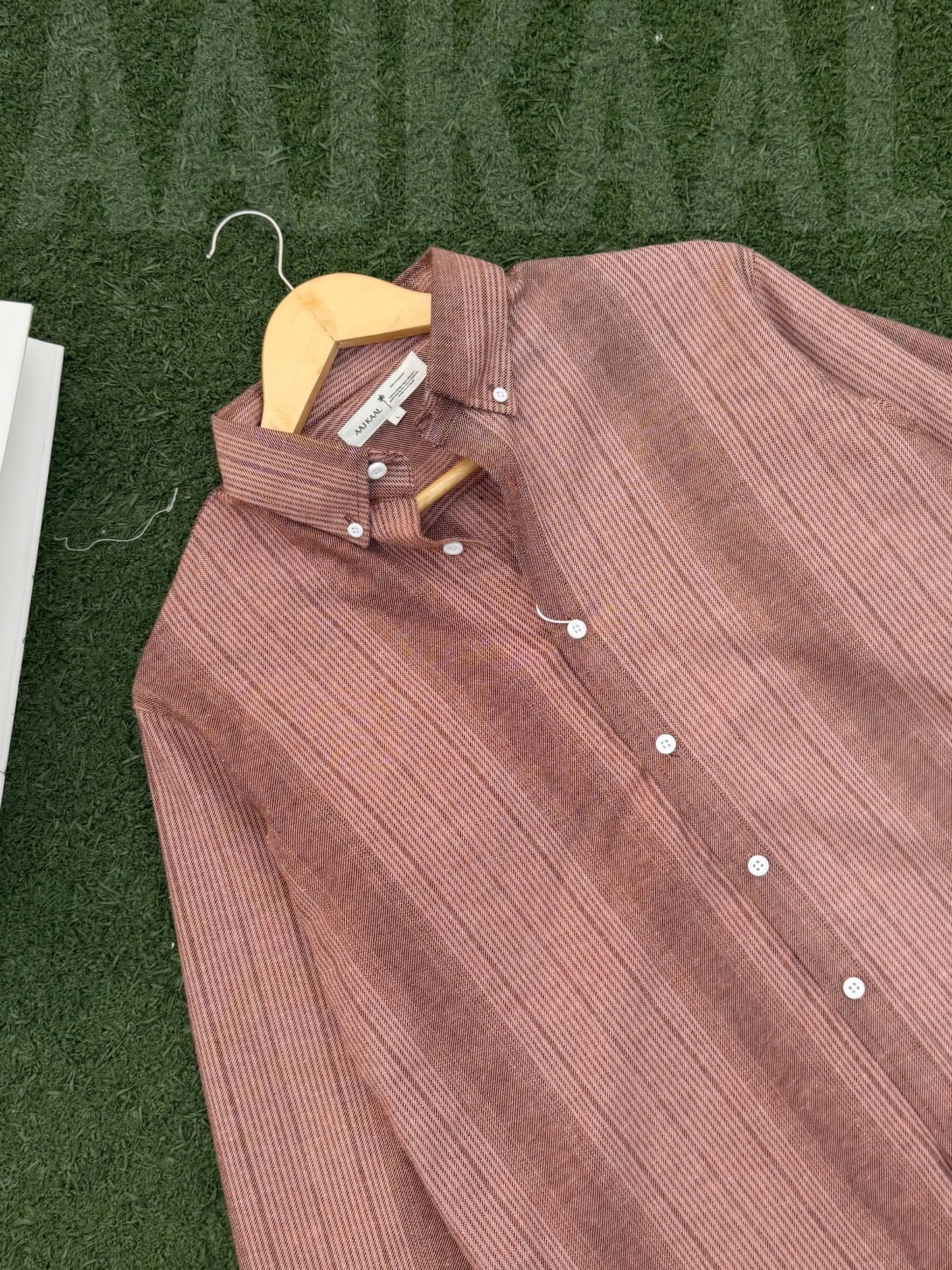 Fancy Peach Stripe Full Sleeve Shirt