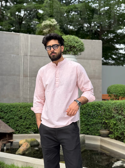 Aajkaal Blush Pink Henley Katua