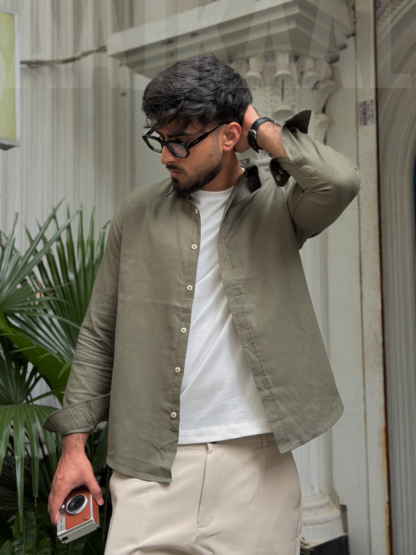 Sage Olive Gentle Craft Full Sleeve Shirt