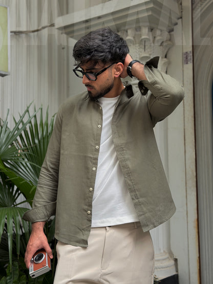 Sage Olive Gentle Craft Full Sleeve Shirt