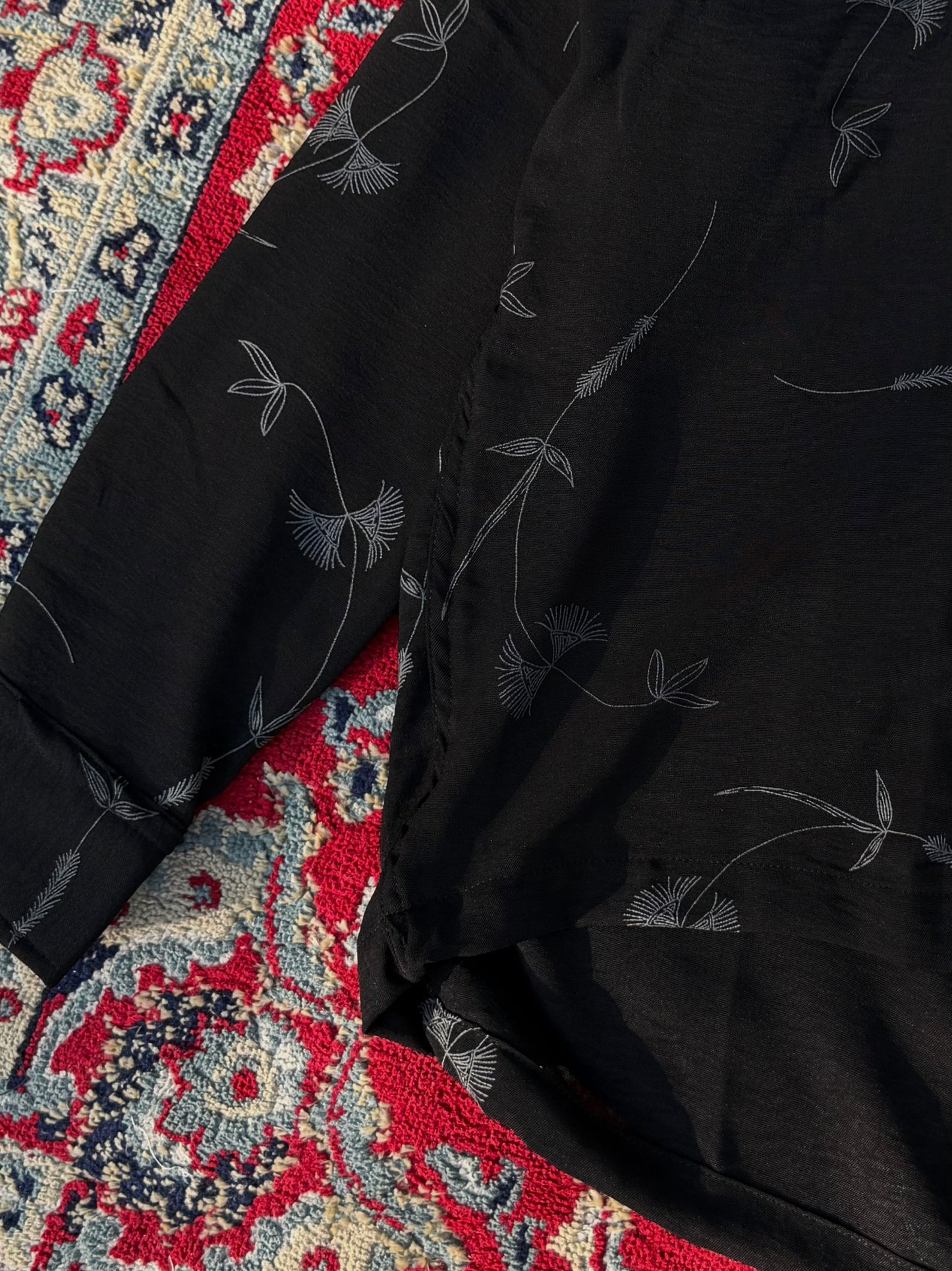 Aajkaal Printed Baggy Shirt - Black