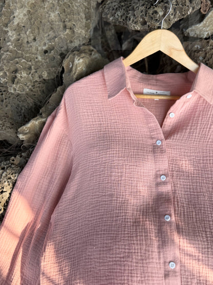 Terracotta Pink Urban Baggy Shirt