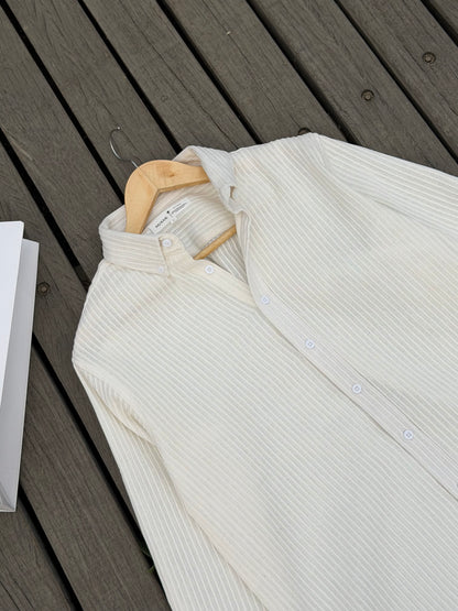 Textured Urban White Full Sleeve Shirt