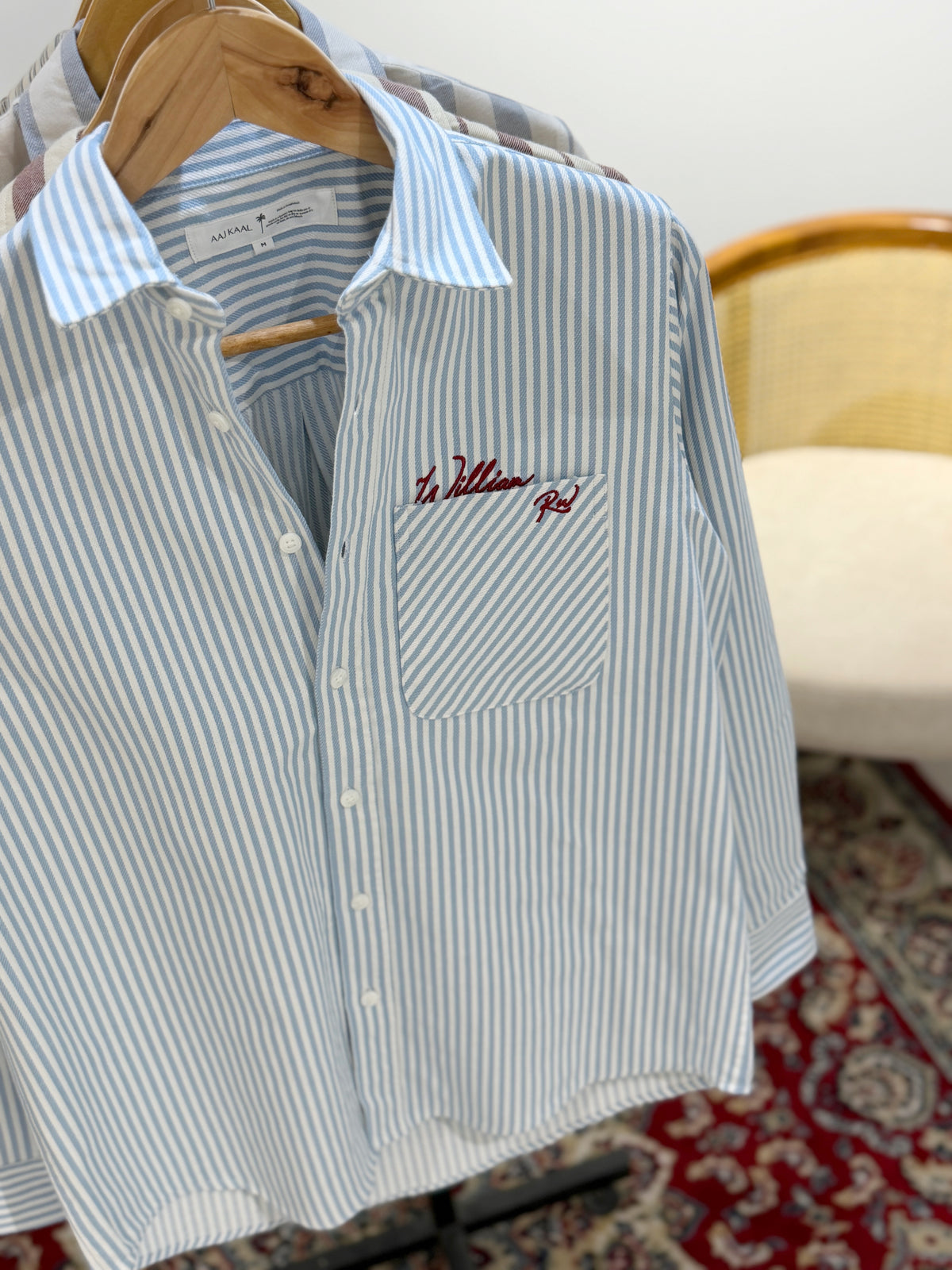 The William RW Shirt  -  Powder Blue Stripe