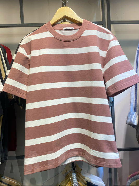 Peach Stripe Tee