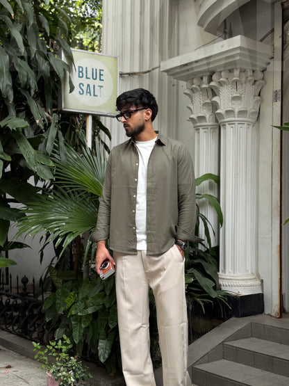Sage Olive Gentle Craft Full Sleeve Shirt