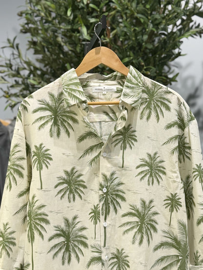 Palm Tree Textured Full Sleeve Shirt