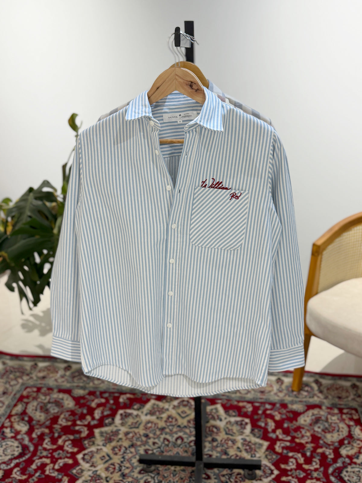 The William RW Shirt  -  Powder Blue Stripe