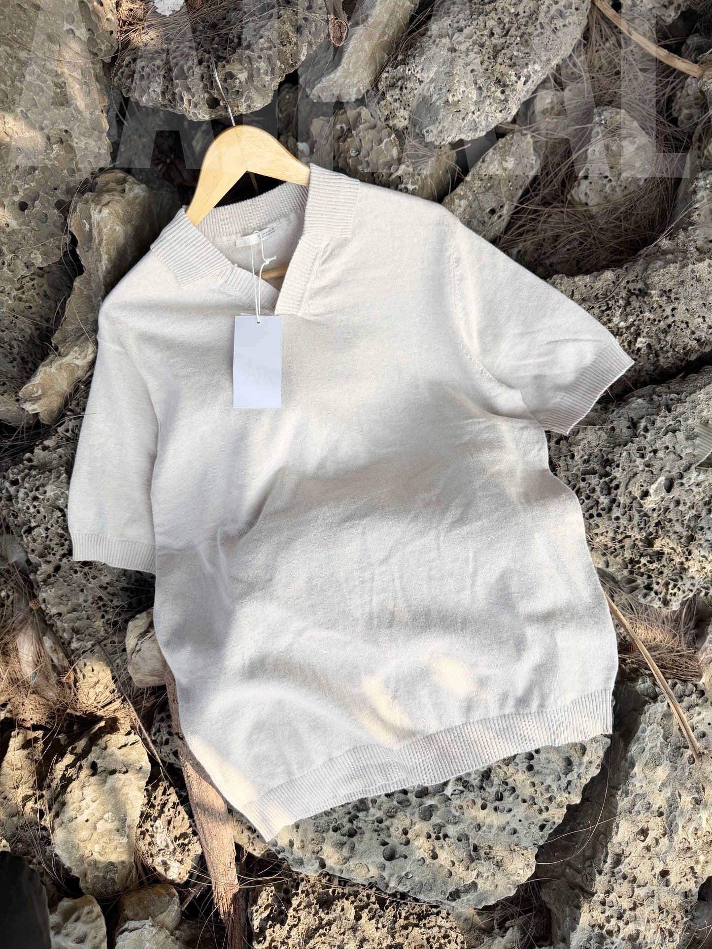 Aajkaal Off-White Everyday Knitted Polo