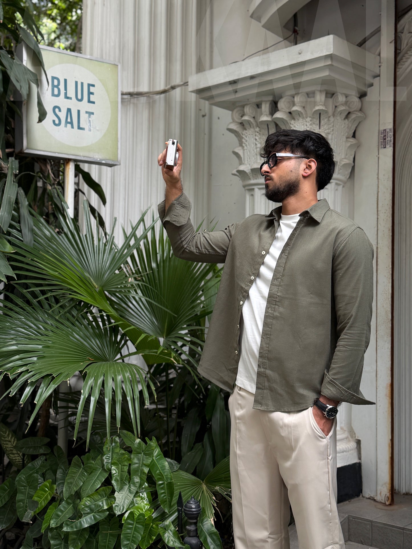 Sage Olive Gentle Craft Full Sleeve Shirt