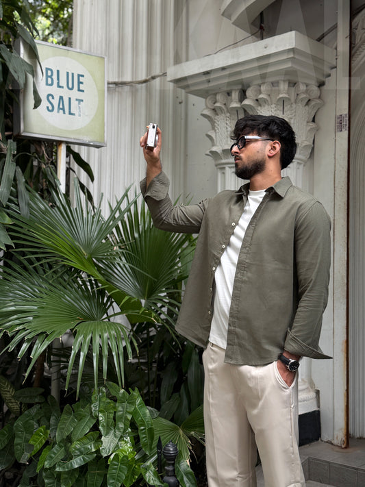 Sage Olive Gentle Craft Full Sleeve Shirt