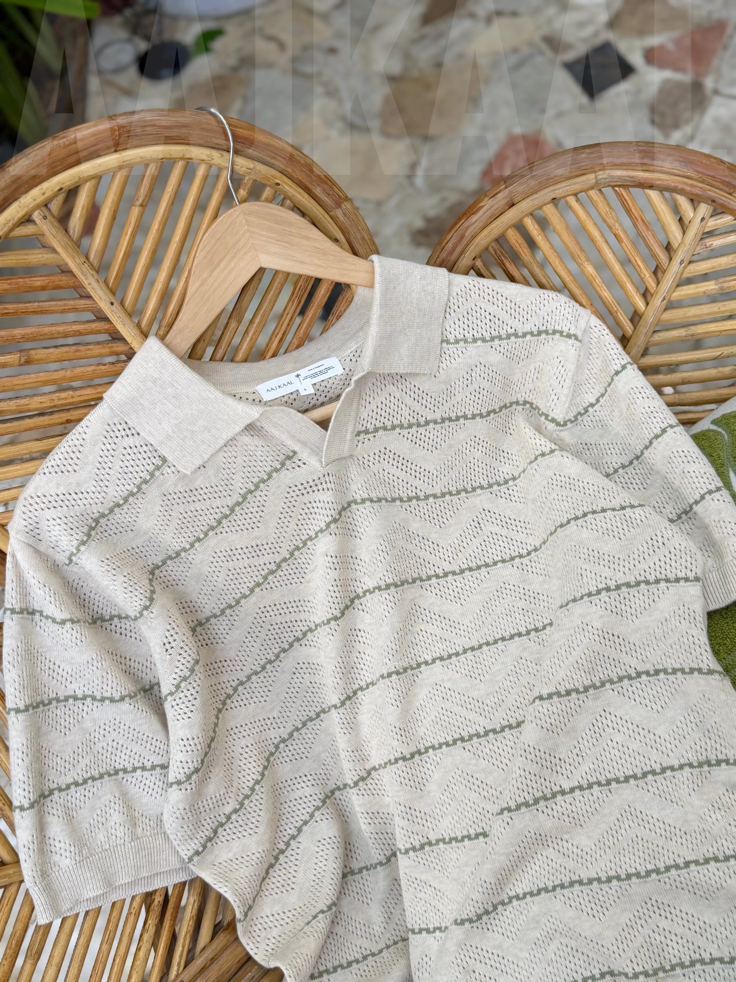 Off-white Zigzag Knitted Polo