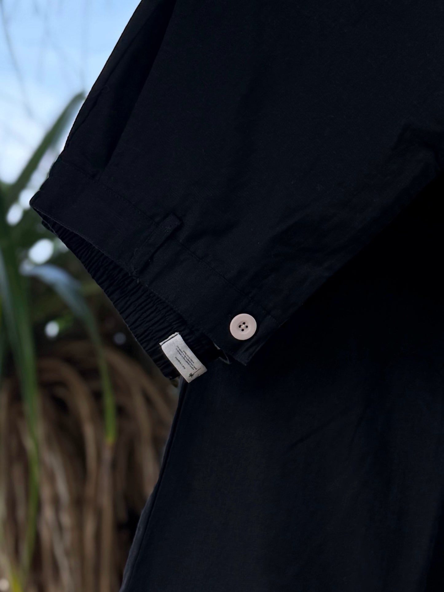 Black Linen Baggy Pant