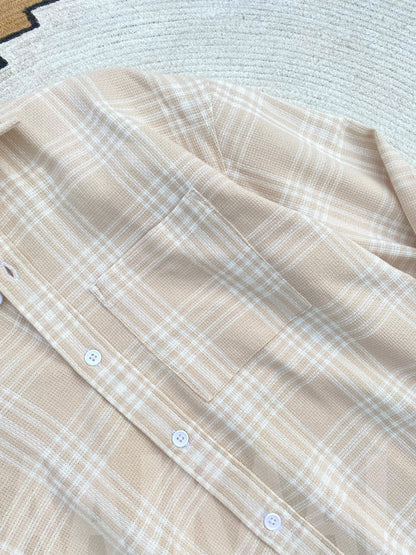 Dropshoulder Beige Full Sleeve Shirt