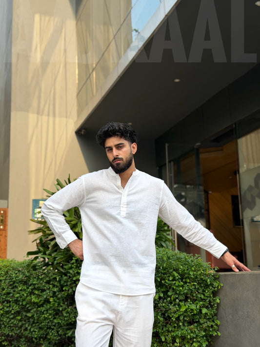 Aajkaal White Henley Katua