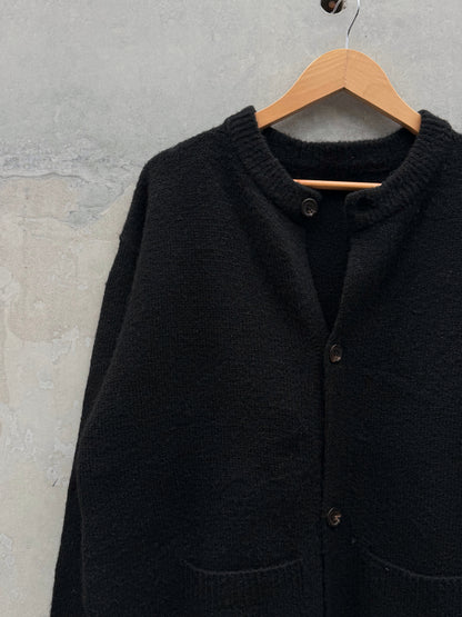 Round Neck Knitted Sweater - Black