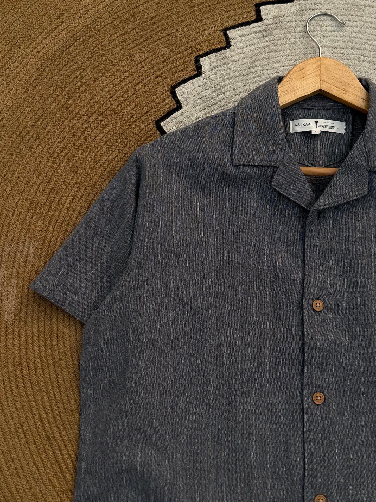 Grey Stripe Old Money Cuban Shirt