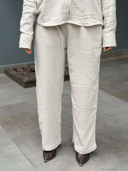 Double Gauze Baggy Pant - Beige