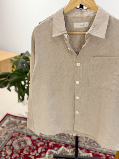 The Drape Shirt  -  Linen Beige.