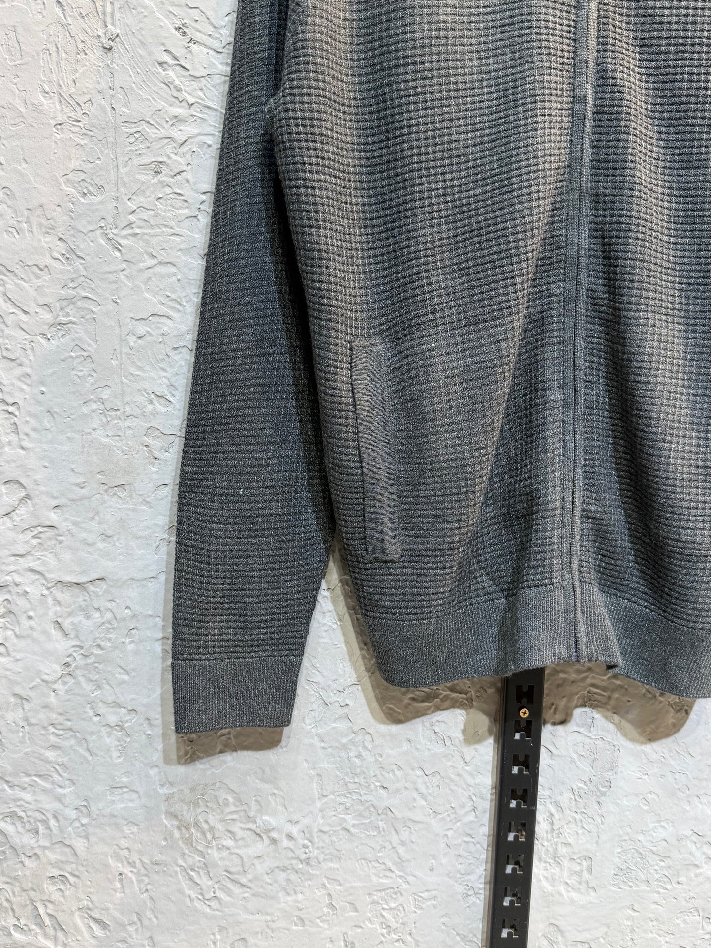 Dark Ash Waffle Full Zip Sweater