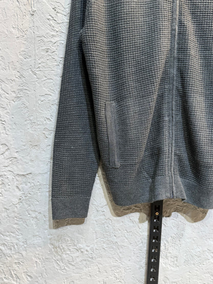 Dark Ash Waffle Full Zip Sweater