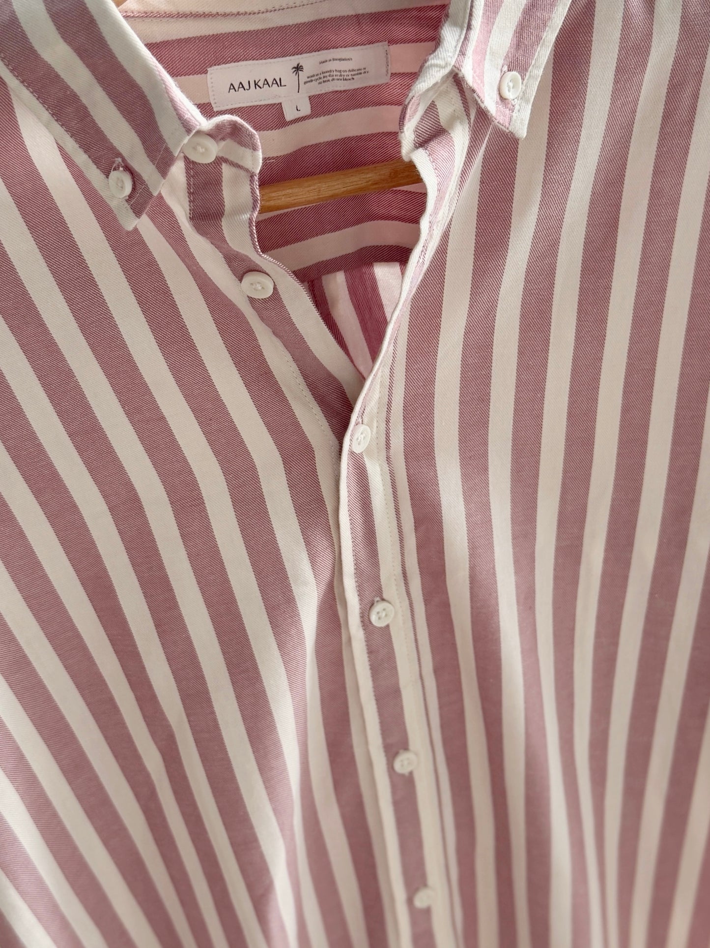 The Finesse Shirt - Peach Stripe