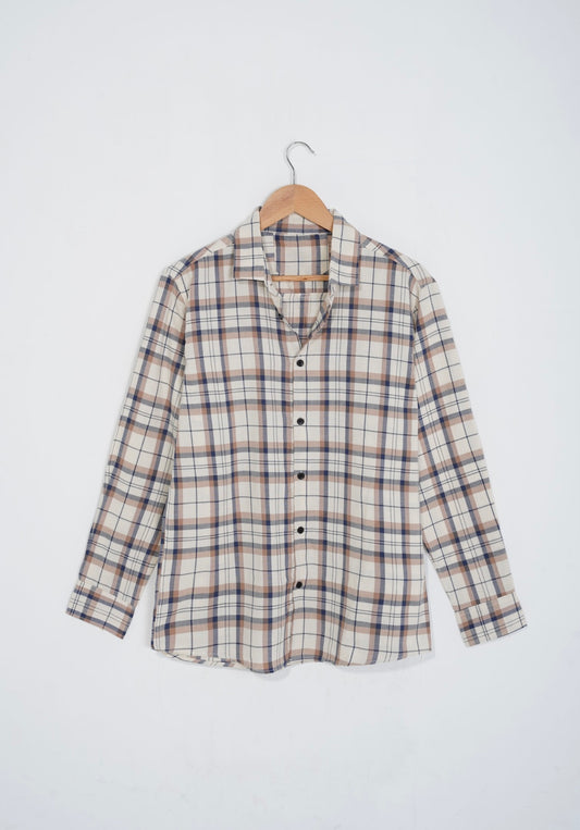 White Check Flannel Full Sleeve Shirt
