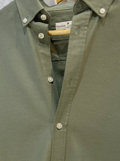 Mist Olive Oxford Full Sleeve Shirt