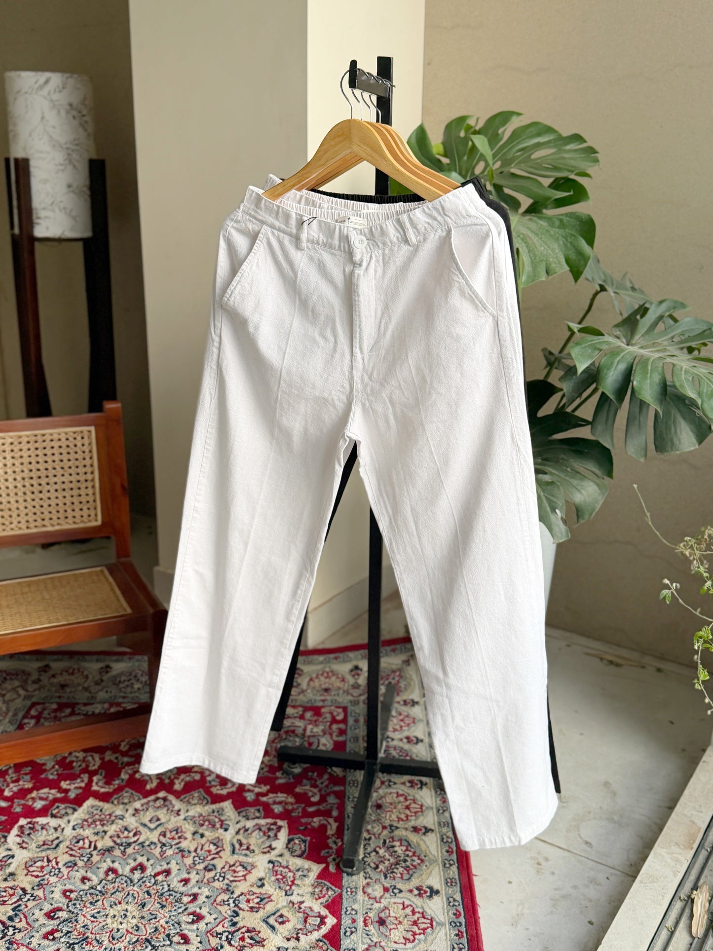 White Linen Baggy Pant