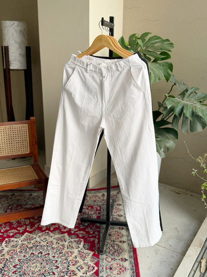 White Linen Baggy Pant