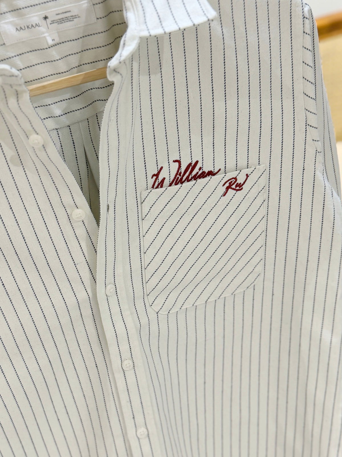 The William RW Shirt  -  Pearl White Stripe.