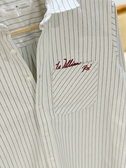 The William RW Shirt  -  Pearl White Stripe.