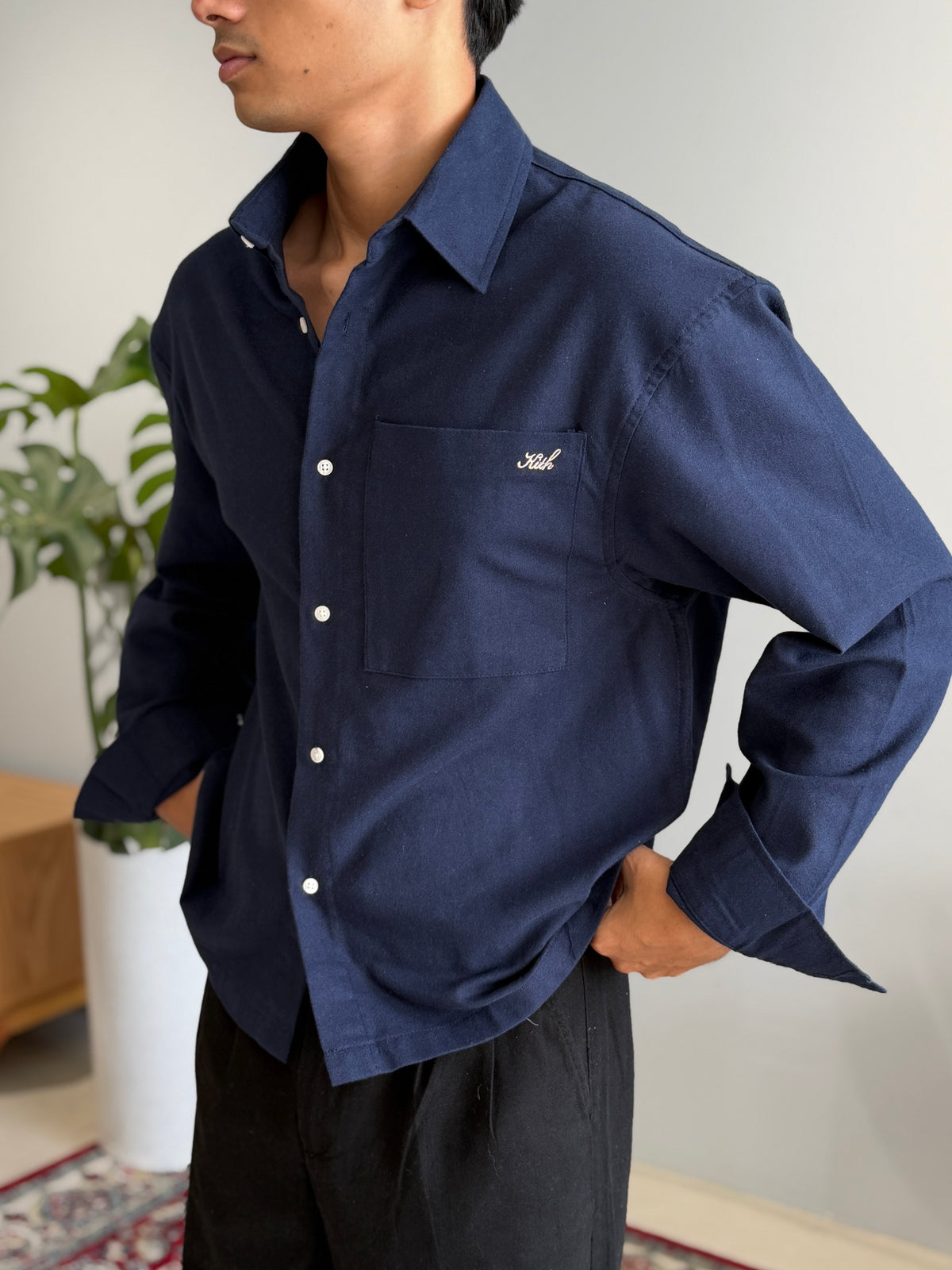 Aajkaal Flannel Shacket  - Midnight Navy