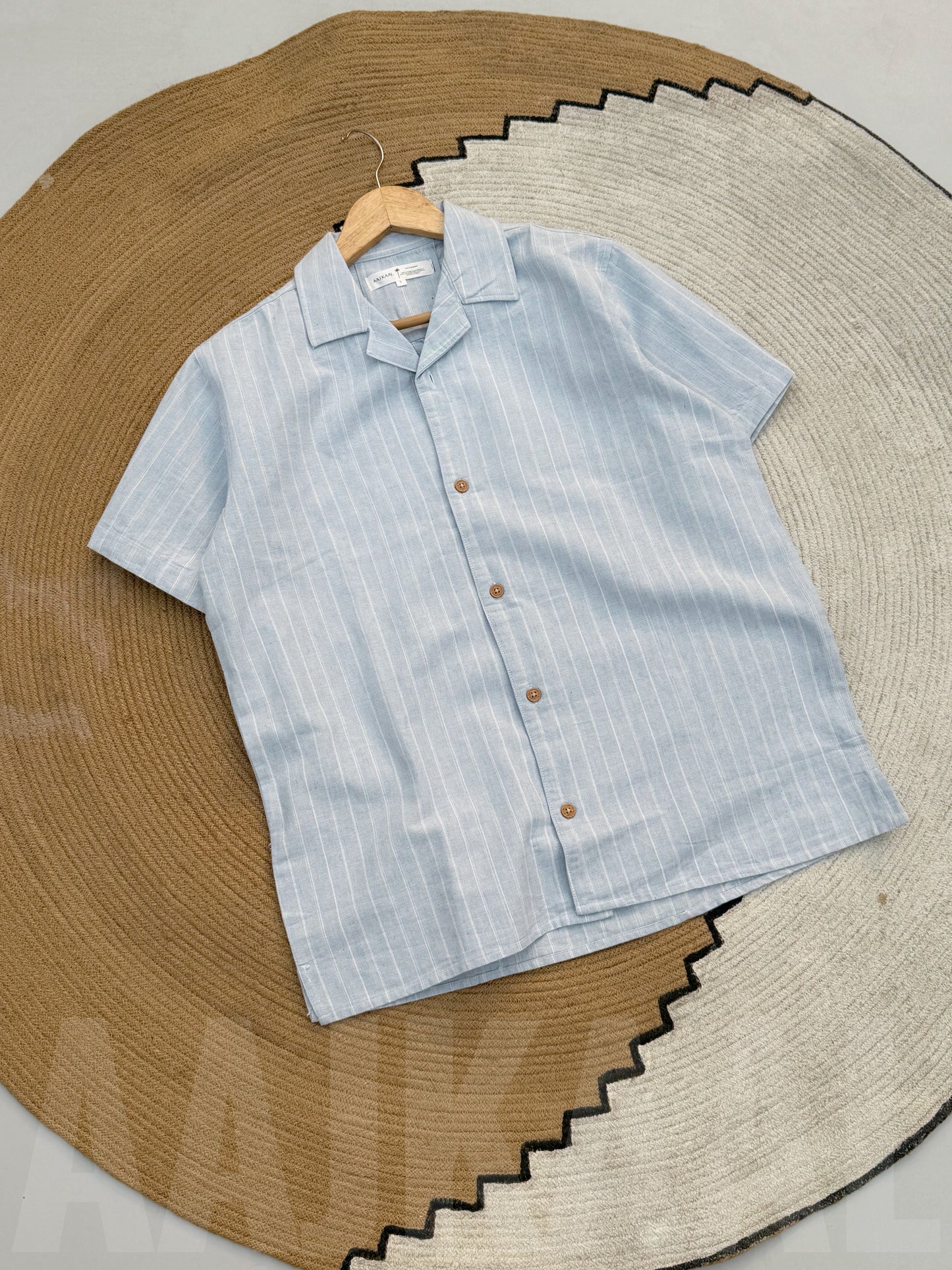 Sky blue Old Money Cuban Shirt