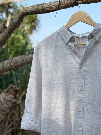 Mist Grey Soft Linen Full Sleeve Shirt