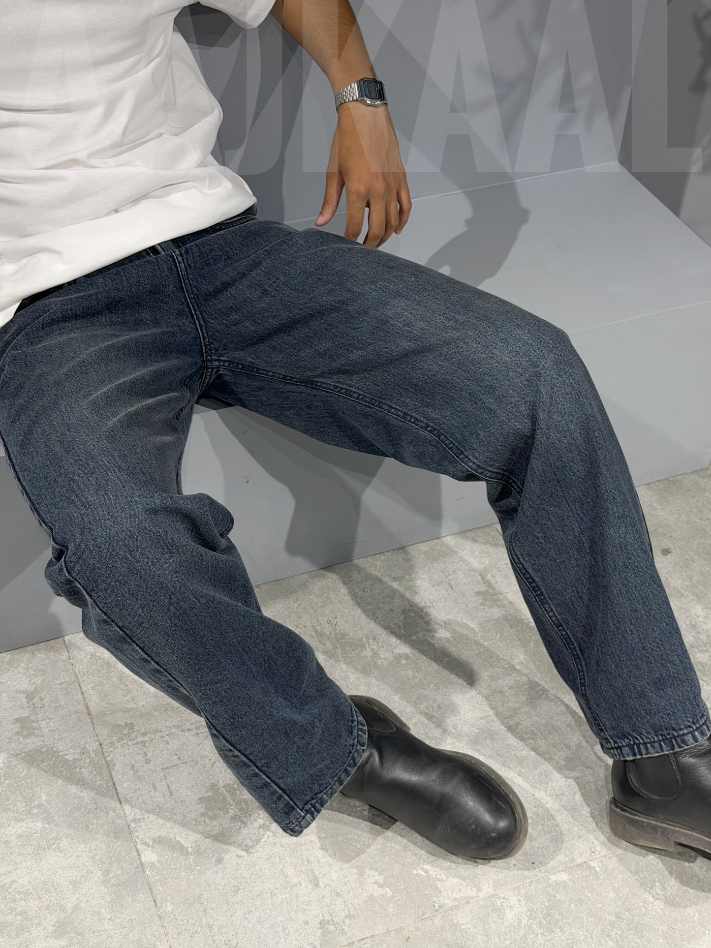 Aajkaal Shadow Blue Baggy Denim