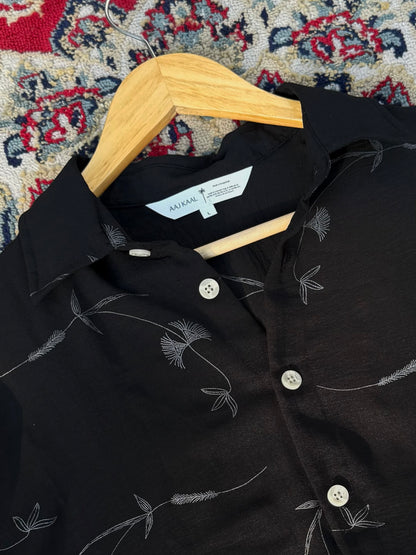 Aajkaal Printed Baggy Shirt - Black