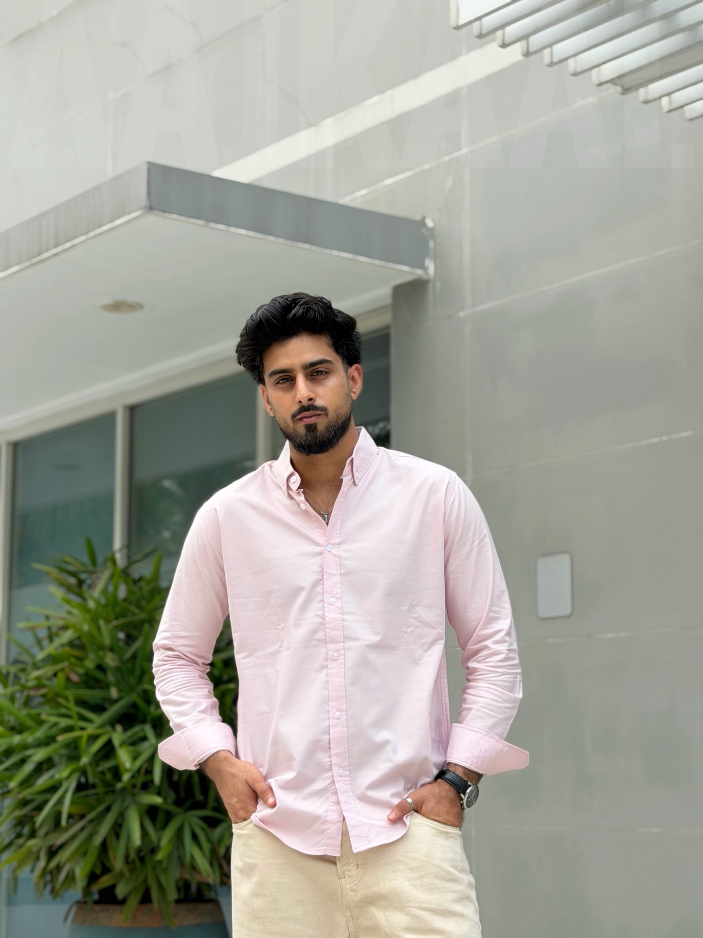 Oxford Baby Pink Full Sleeve Shirt