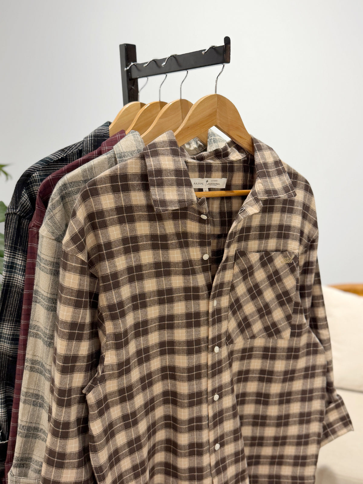 Aajkaal Flannel Shacket  - Chocolate Beige Check