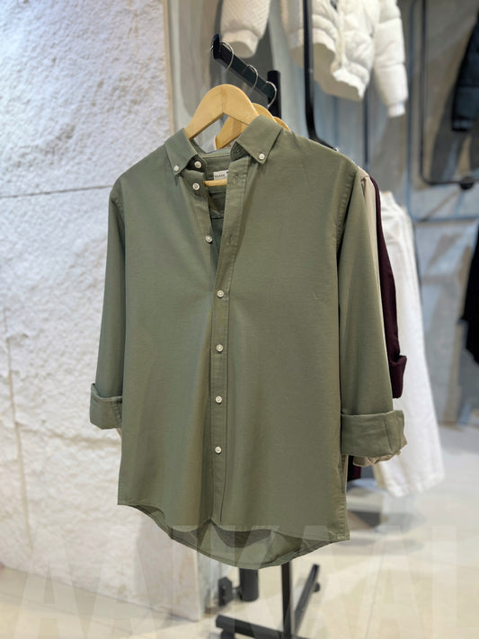Mist Olive Oxford Full Sleeve Shirt