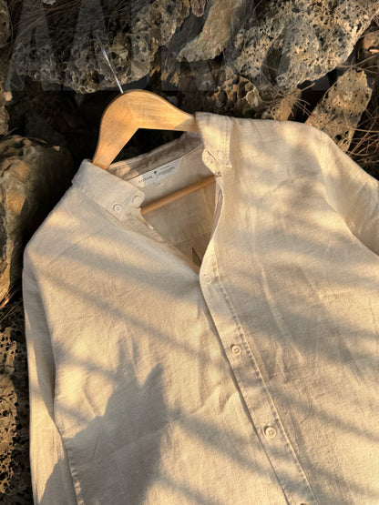 Soft Linen Desert Sand Full Sleeve Shirt