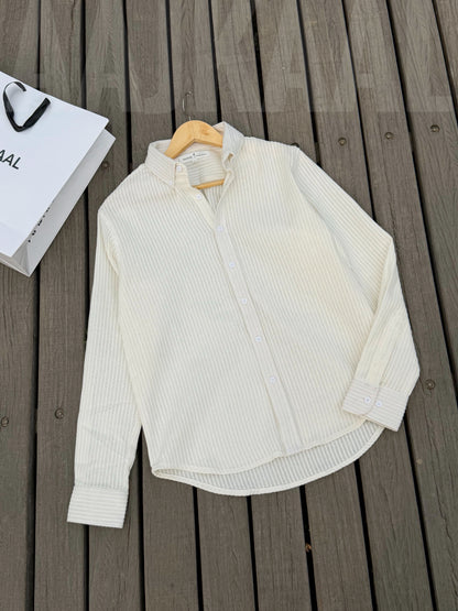 Textured Urban White Full Sleeve Shirt