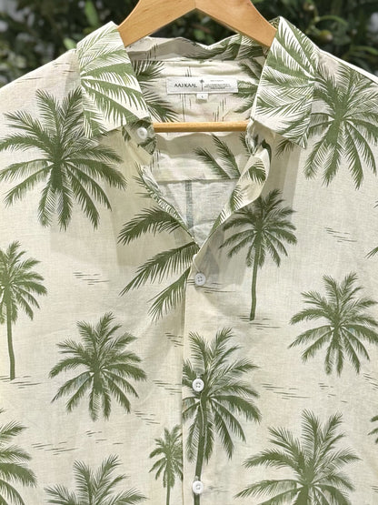 Palm Tree Textured Full Sleeve Shirt