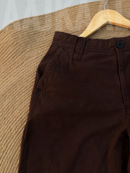 Coffee Structured Baggy Gabardine Pant