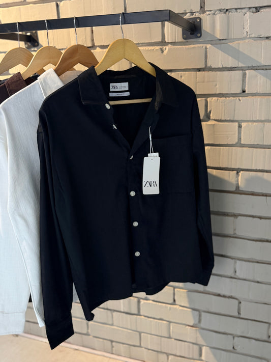 Boxy Full Sleeve Shirt - Black
