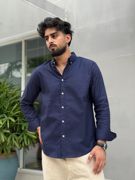 Oxford Navy Blue Full Sleeve Shirt