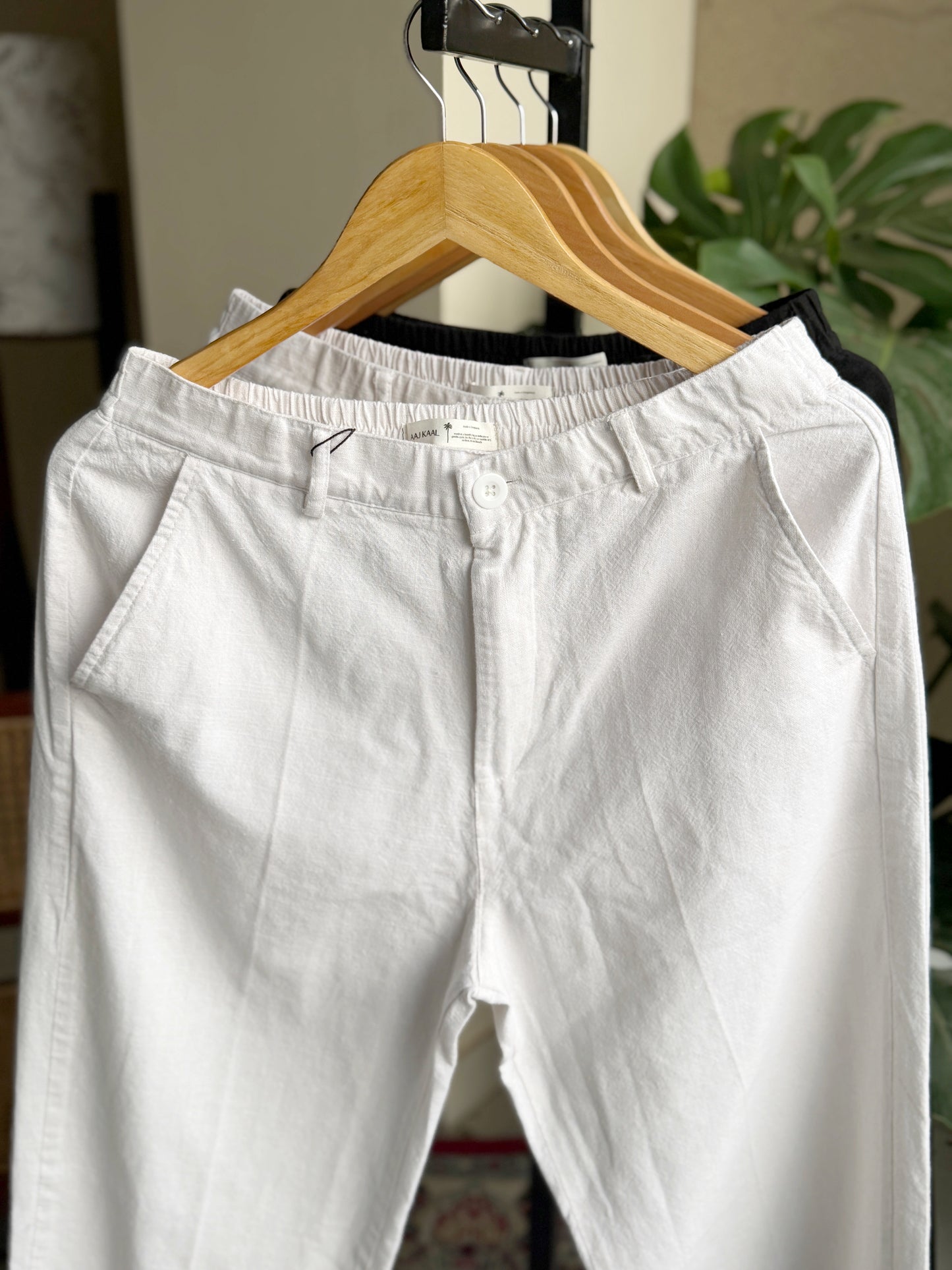 White Linen Baggy Pant