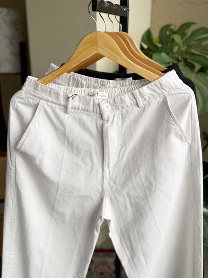 White Linen Baggy Pant