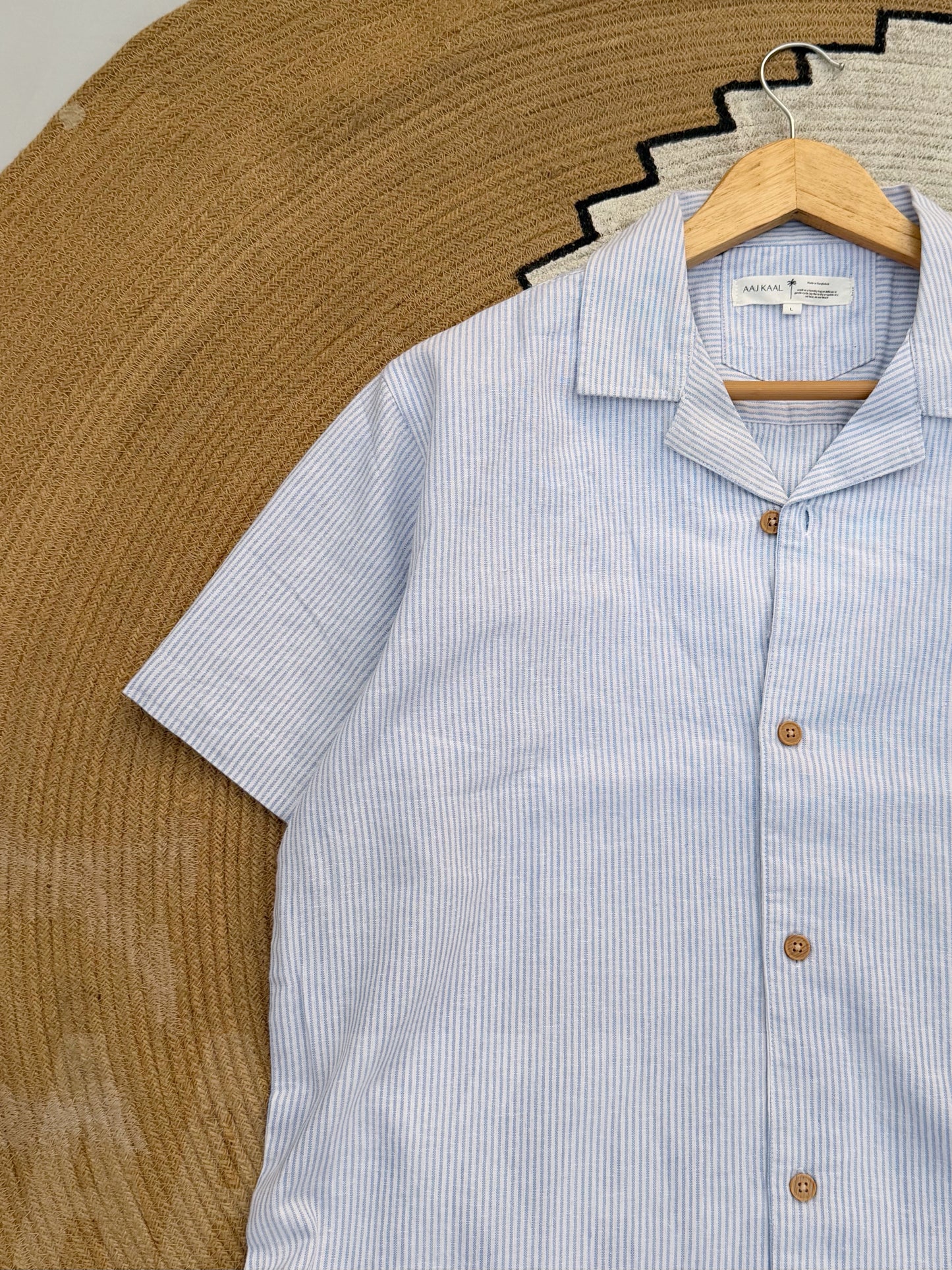 Baby blue Old Money Cuban Shirt