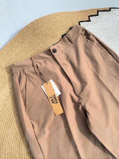 Beige Baggy Formal Pant